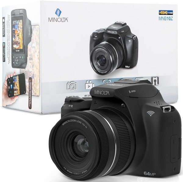 Minolta 64 Mega Pixels Auto Focus Digital Camera with 10x Optical Zoom, 4K Ultra HD Video and Macro Shooting - Image 2