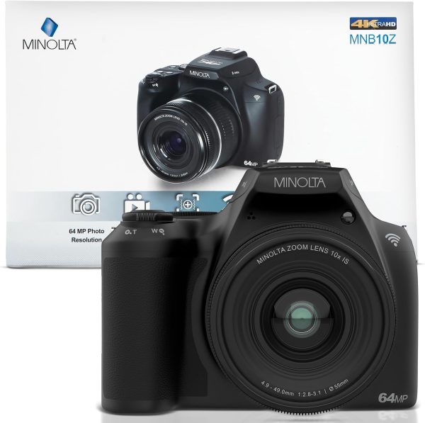 Minolta 64 Mega Pixels Auto Focus Digital Camera with 10x Optical Zoom, 4K Ultra HD Video and Macro Shooting - Image 3